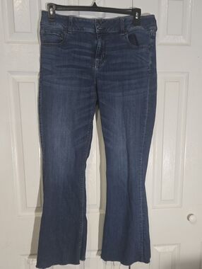 AEO Artist Flare Lower Rise Super Stretch Boho Jeans Long 16L